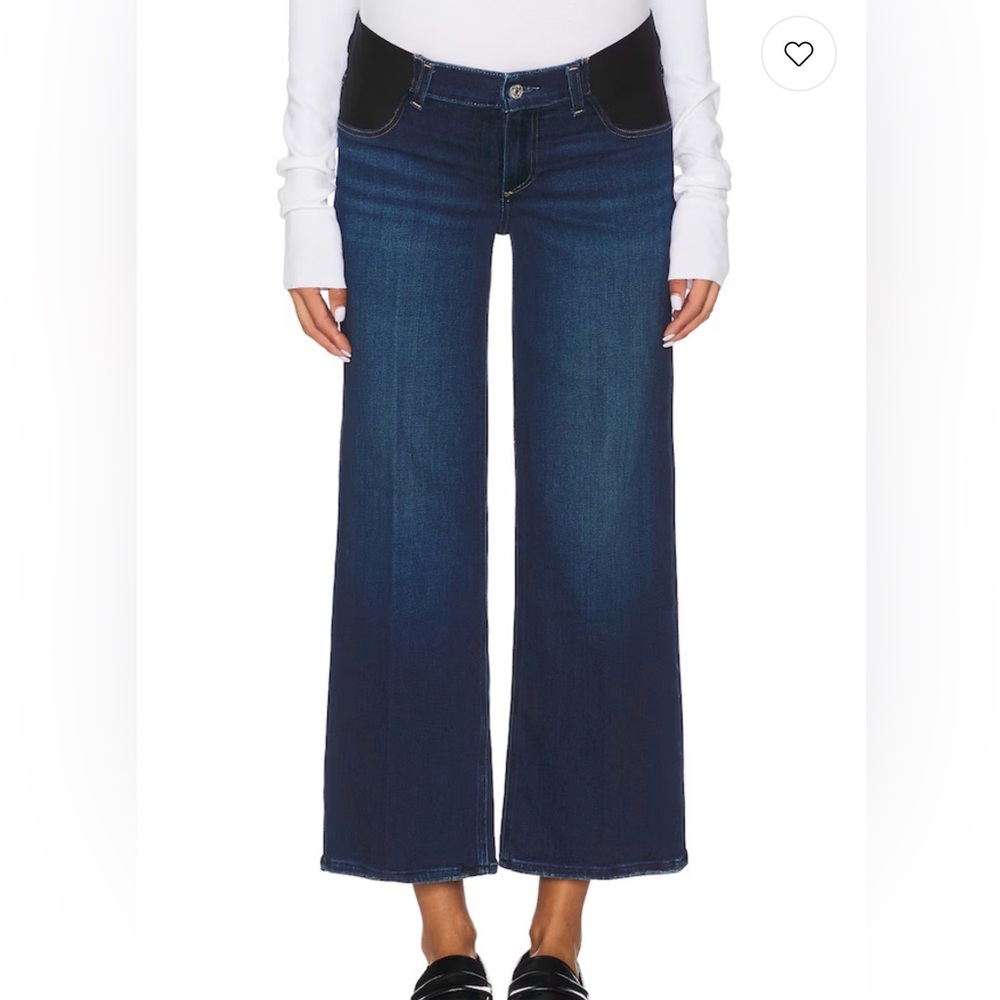PAIGE Anessa Maternity Wide Leg Jeans in Overdrive